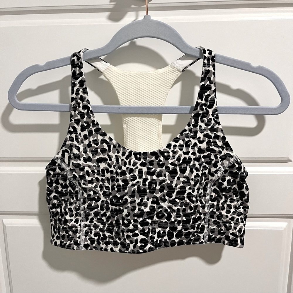 Outdoor Voices Doing Things Bra Snow Leopard